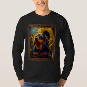 Dorkie Painting Sunflower Flower Mom Women Floral T-Shirt