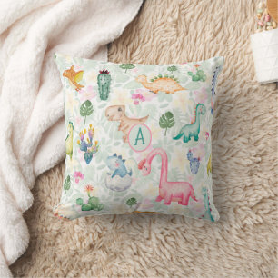 DORKY DINOSAURS Monogram Kids Gfit Boys Girls Cushion