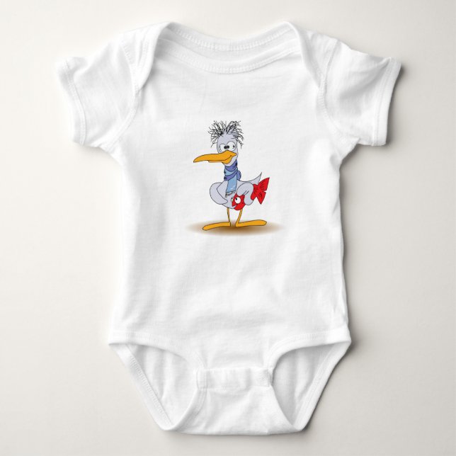 Dorky Stork Baby Bodysuit (Front)