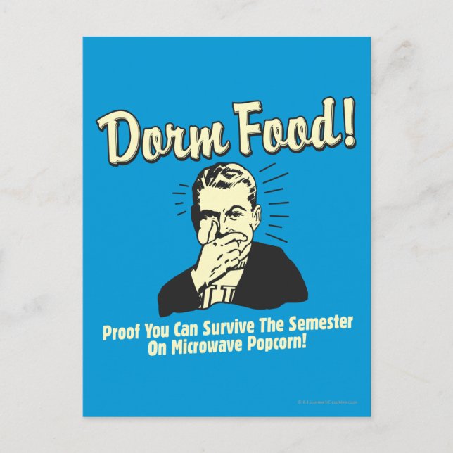 Dorm Food: Survive Microwave Popcorn Postcard (Front)