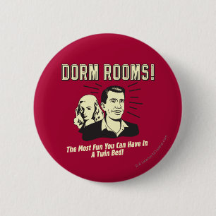 Dorm Room: Most Fun Twin Bed 6 Cm Round Badge
