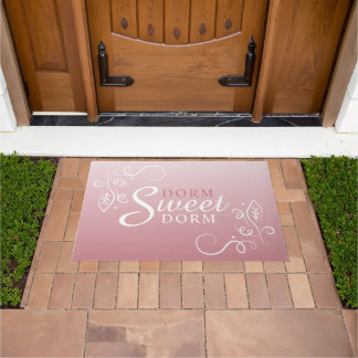 Dorm Sweet Dorm Abstract Floral Art Motif Doormat