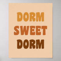 Dorm Sweet Dorm Brown Retro 70s Lettering