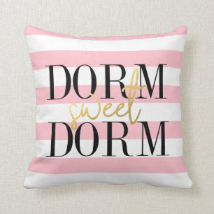 Dorm Sweet Dorm   Bubblegum Pink Stripes Cushion