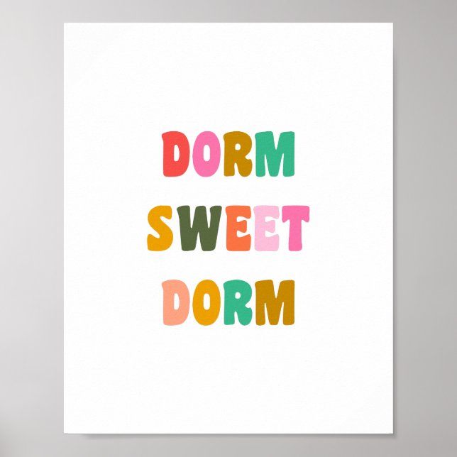 Dorm Sweet Dorm Colourful Lettering Poster (Front)