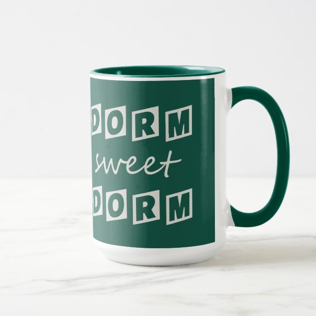 "Dorm Sweet Dorm" custom monogram mugs (Right)