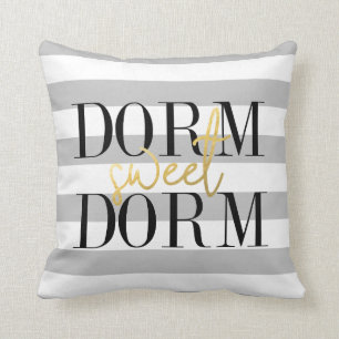 Dorm Sweet Dorm Grey Stripes Cushion