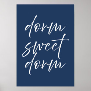 Dorm Sweet Dorm Navy Poster Preppy Dorm Wall Art