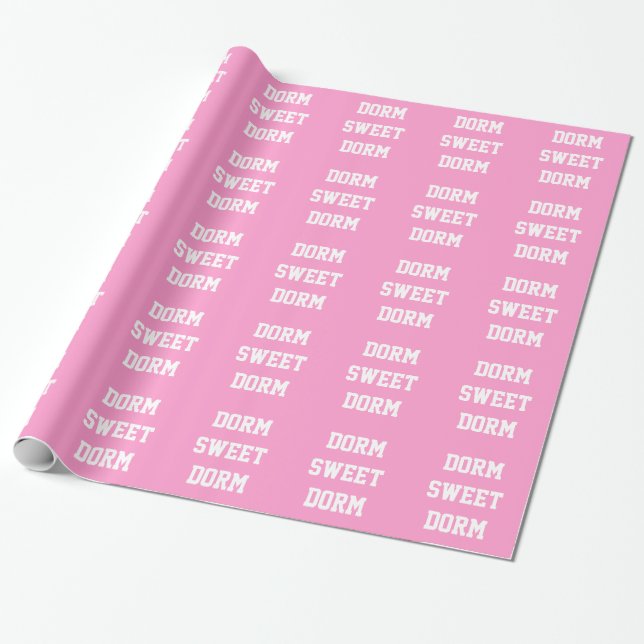 Dorm Sweet Dorm ~ Original Girly Wrapping Paper (Unrolled)