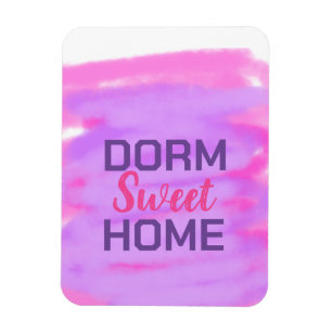Dorm sweet dorm pink purple watercolor text magnet