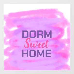 Dorm sweet dorm pink purple watercolor text window cling
