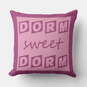 "Dorm Sweet Dorm" reversible throw pillow