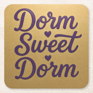 Dorm Sweet Dorm Script Coaster Set