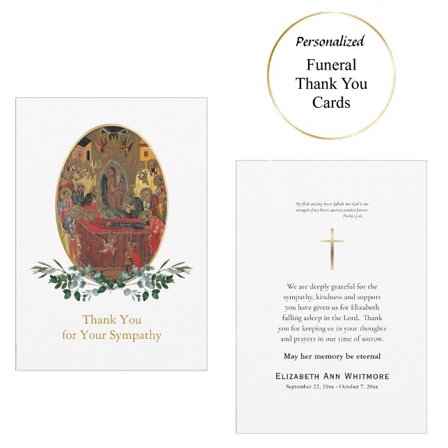 Dormition of the Theotokos Orthodox Funeral        Thank You Card (Creator Uploaded)