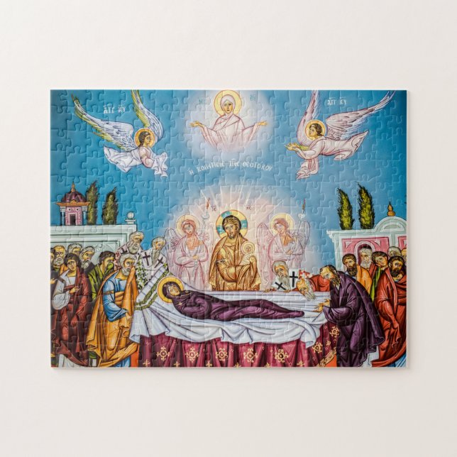 Dormition of the Theotokos (Virgin Mary) Icon Jigsaw Puzzle (Horizontal)