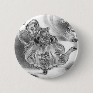 Dormouse Button Alice in Wonderland Button