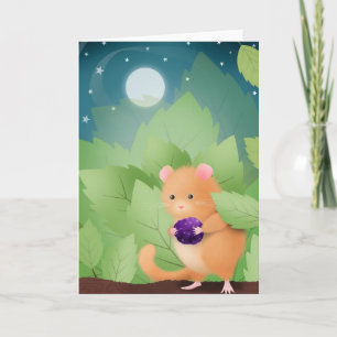 Dormouse Dinner - greeting card