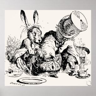 Dormouse In The Teapot Mad Tea Party Poster