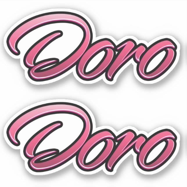 Doro faded pink stickers sticker set (Front)
