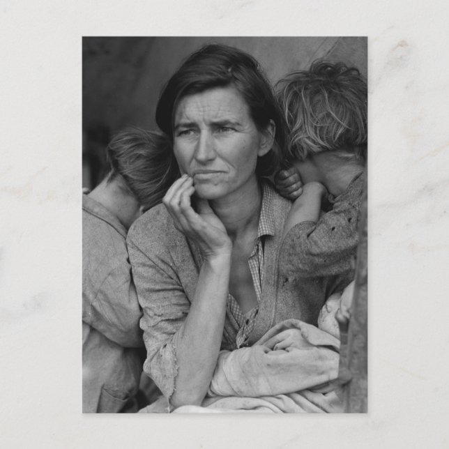 Dorothea Lange's Migrant Mother Florence Thompson Postcard (Front)