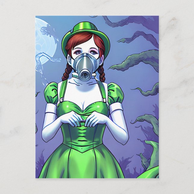Dorothy in a Gas Mask Postcard (Front)