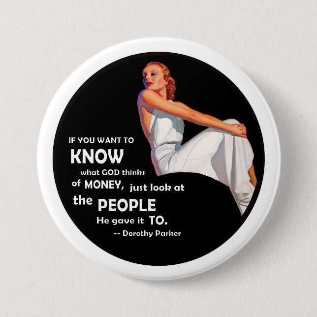 Dorothy Parker: Wit & Wisdom 7.5 Cm Round Badge (Front)