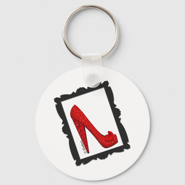 Dorothy's Framed Ruby Red Heels Key Ring (Front)
