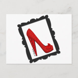 Dorothy's Framed Ruby Red Heels Postcard
