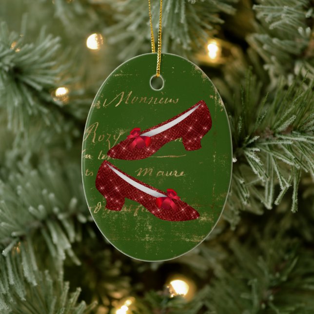 Dorothy's Ruby Slippers Ceramic Tree Decoration (Tree)