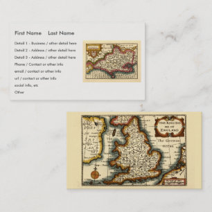 Dorset Dorsetshire County England Old Historic Map Business Card