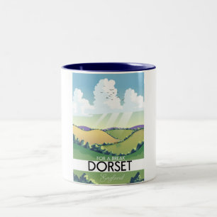 Dorset England travel poster Two-Tone Coffee Mug