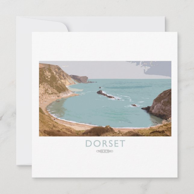 Dorset Railway Poster Holiday Card (Front)