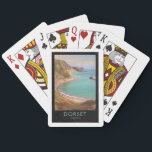 Dorset Railway Poster Playing Cards<br><div class="desc">Man 'O' War Cove near Durdle Door,  Dorset,  England. Vintage railway style poster with aged marks and painterly finish.</div>