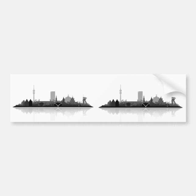 Dortmund City Skyline car sticker (Front)