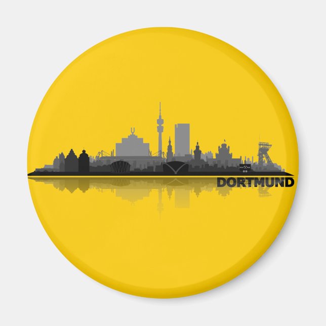 Dortmund City Skyline - refrigerator magnet (Front)