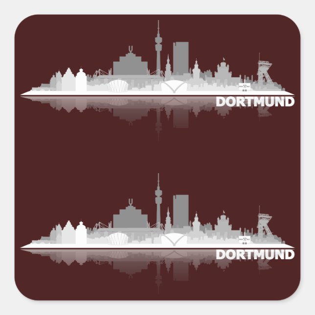 Dortmund City Skyline Square Sticker (Front)