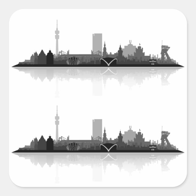 Dortmund City Skyline Square Sticker (Front)