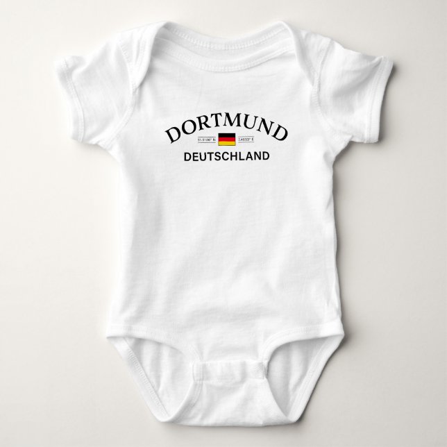 Dortmund Deutschland Coordinates German Baby Bodysuit (Front)