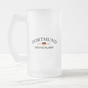 Dortmund Deutschland Coordinates German Frosted Glass Beer Mug