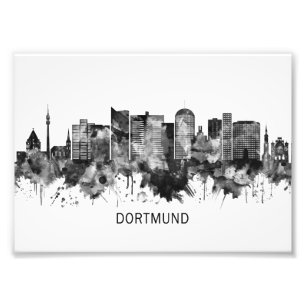 Dortmund Germany Skyline BW Photo Print