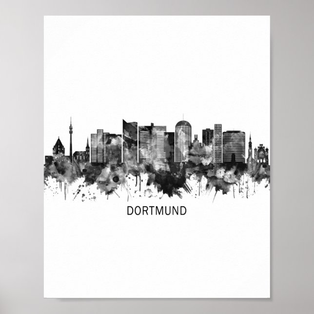 Dortmund Germany Skyline BW Poster (Front)