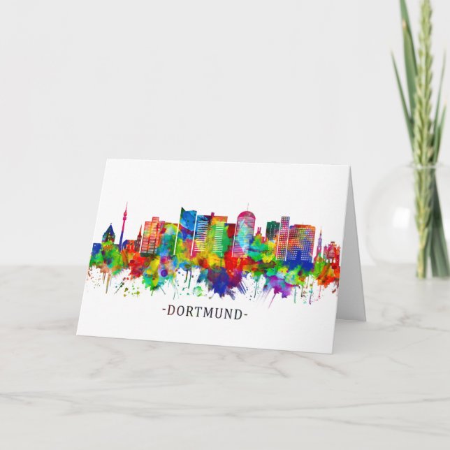 Dortmund Germany Skyline Holiday Card (Front)
