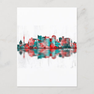 Dortmund Germany Skyline Invitation Postcard
