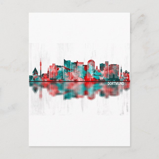 Dortmund Germany Skyline Invitation Postcard (Front)