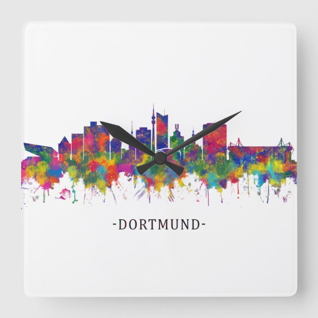Dortmund Germany Skyline Square Wall Clock (Front)