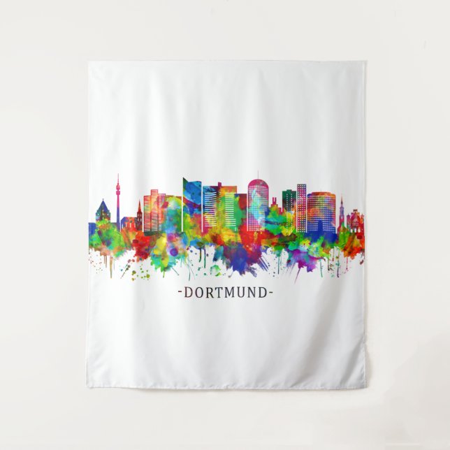 Dortmund Germany Skyline Tapestry (Front)