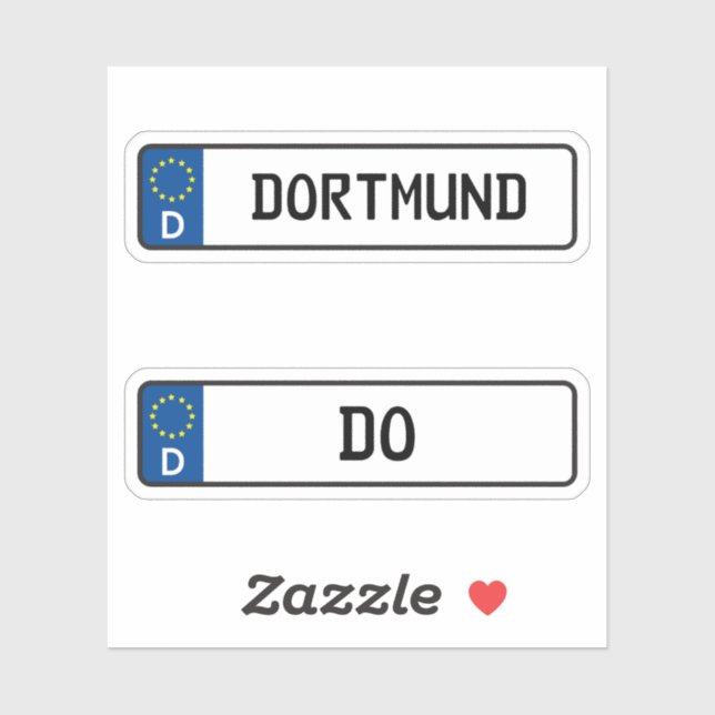 Dortmund kennzeichen, German Car License Plate (Sheet)