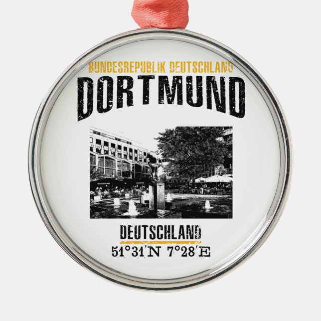 Dortmund Metal Tree Decoration (Front)