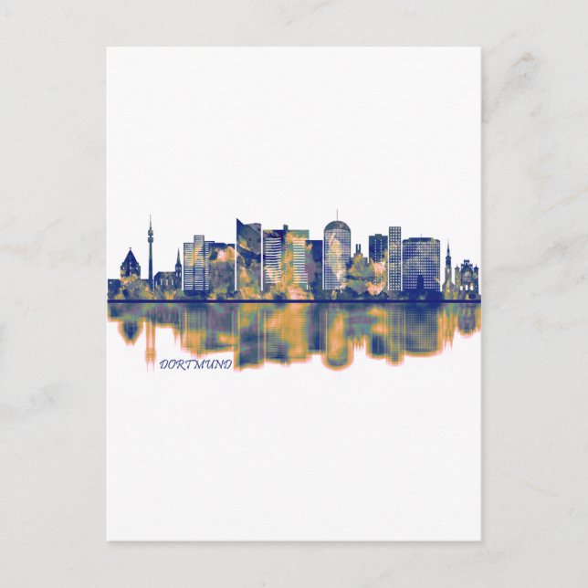 Dortmund Skyline Invitation Postcard (Front)