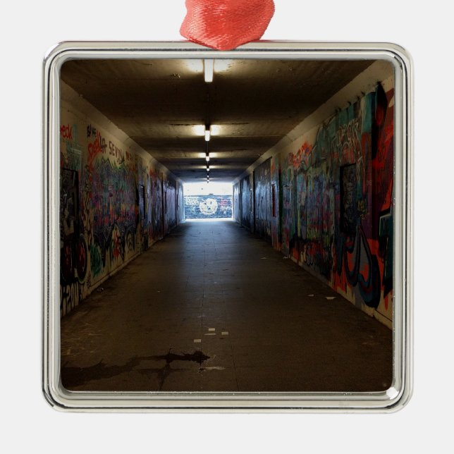 Dortmund underground station Grafitti Metal Tree Decoration (Front)